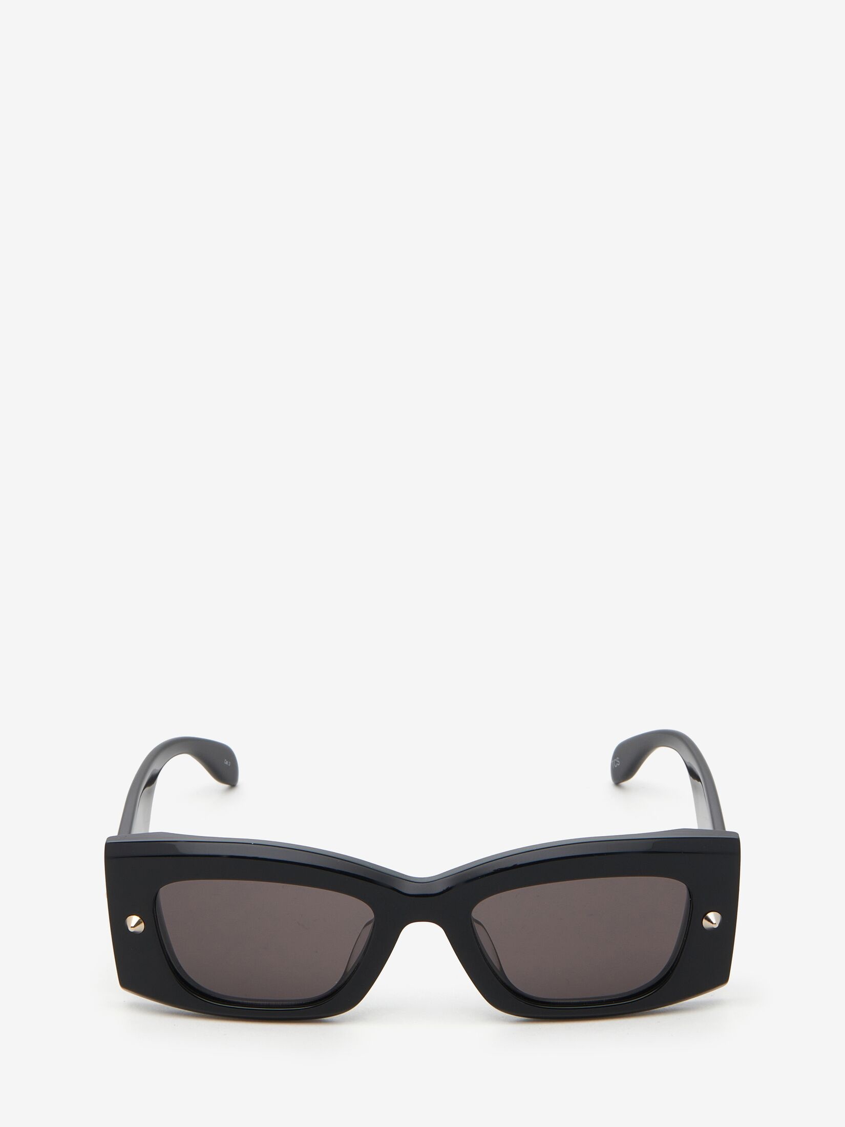 Spike Studs Rectangular Sunglasses in Black/smoke - 1