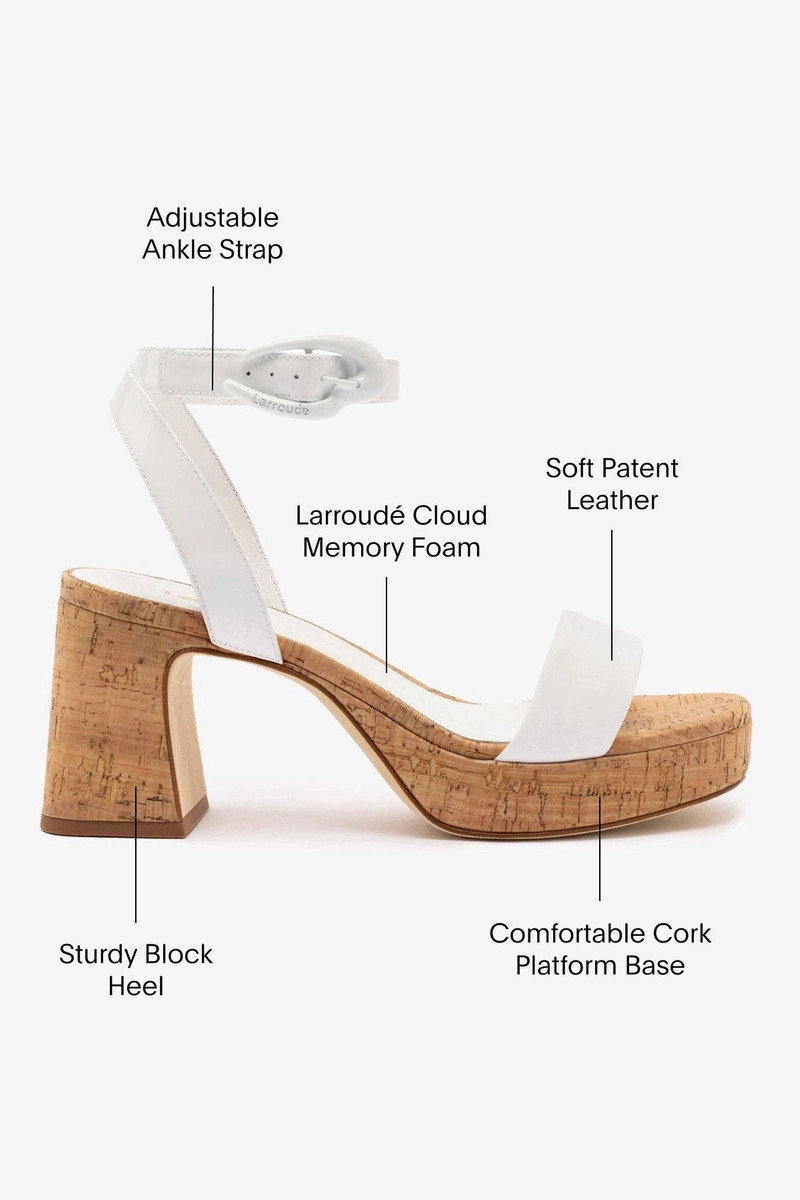Dolly Verona Low Sandal In White Patent Leather and Natural Cork 5