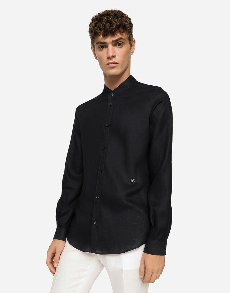 Linen Martini-fit shirt with DG hardware - 4