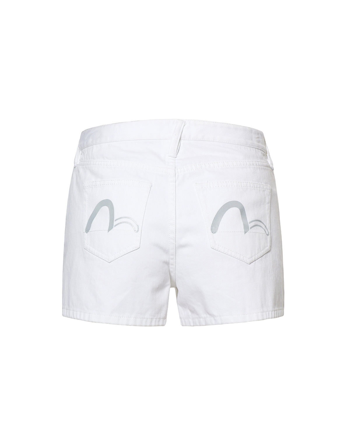 Denim Shorts with Asymmetric Pleated Skirt Overlay - 19