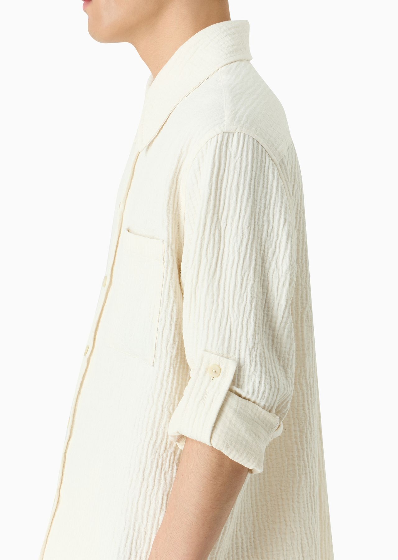Bark-effect linen-blend shirt - 5