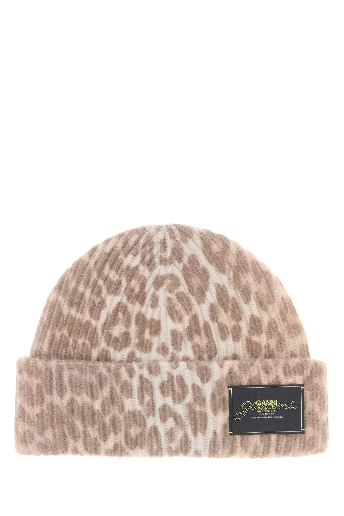 Printed wool blend beanie hat - 1