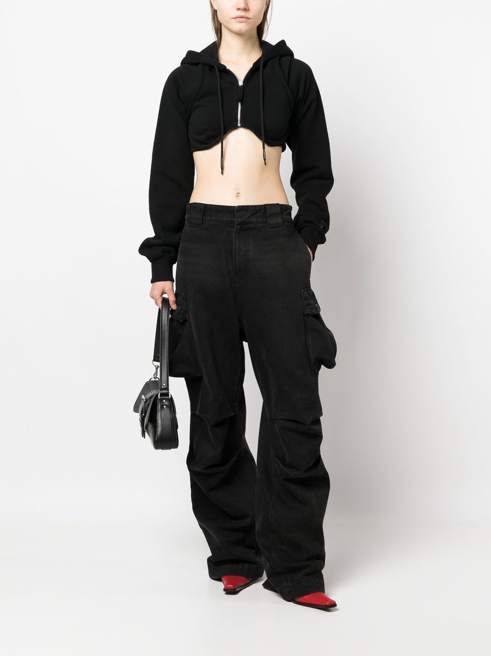 cropped zip-up hoodie - 2
