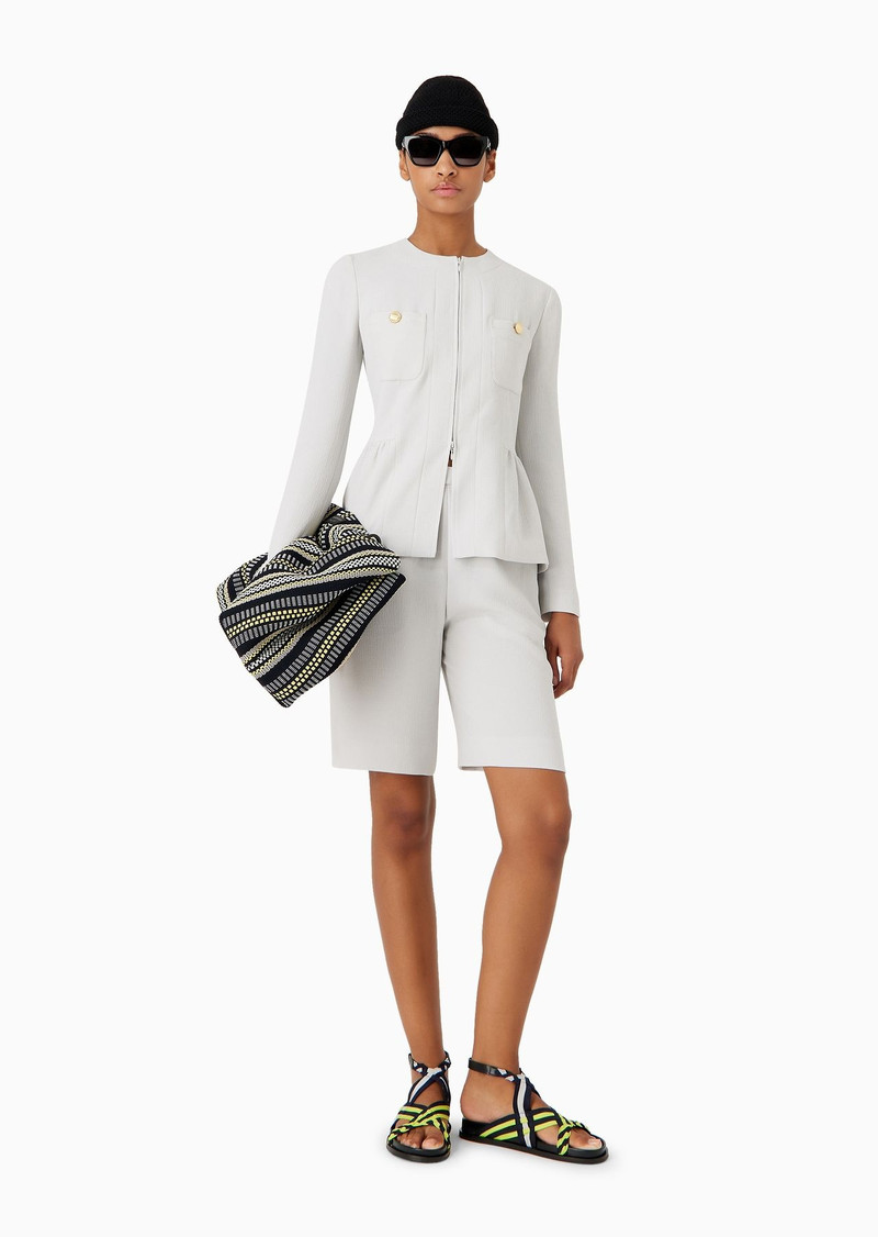 EMPORIO ARMANI Technical seersucker trousers outlook