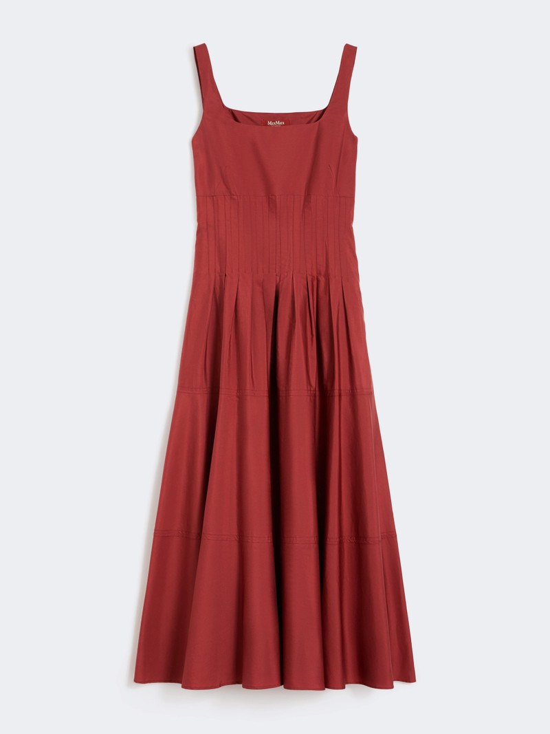 FELTRE Poplin full-skirt dress - BRICK RED 1