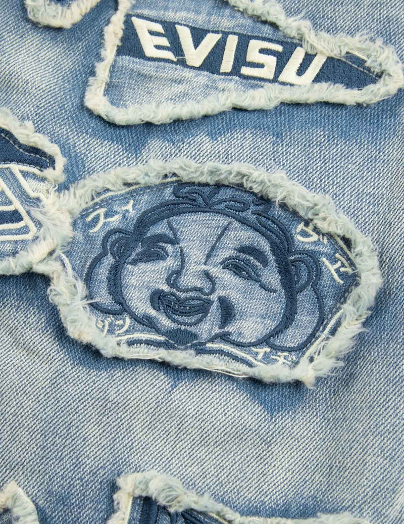 MULTIPLE BADGES DECONSTRUCTED RELAX FIT JEANS 7