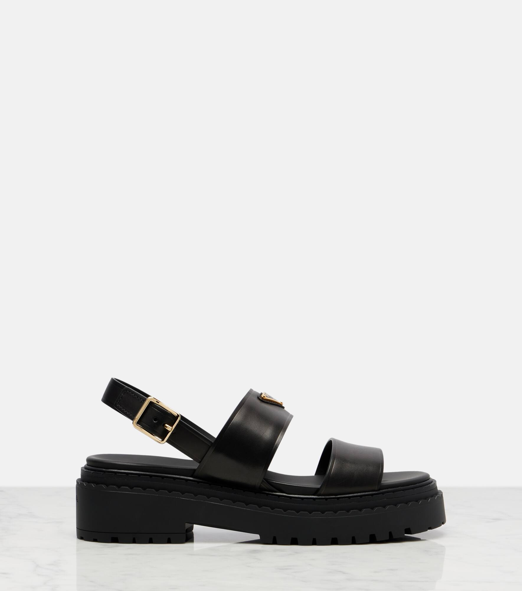 Logo leather sandals - 4