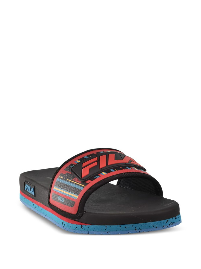 FILA Lunar "Black/Capri Breeze/Fila Red" slides outlook