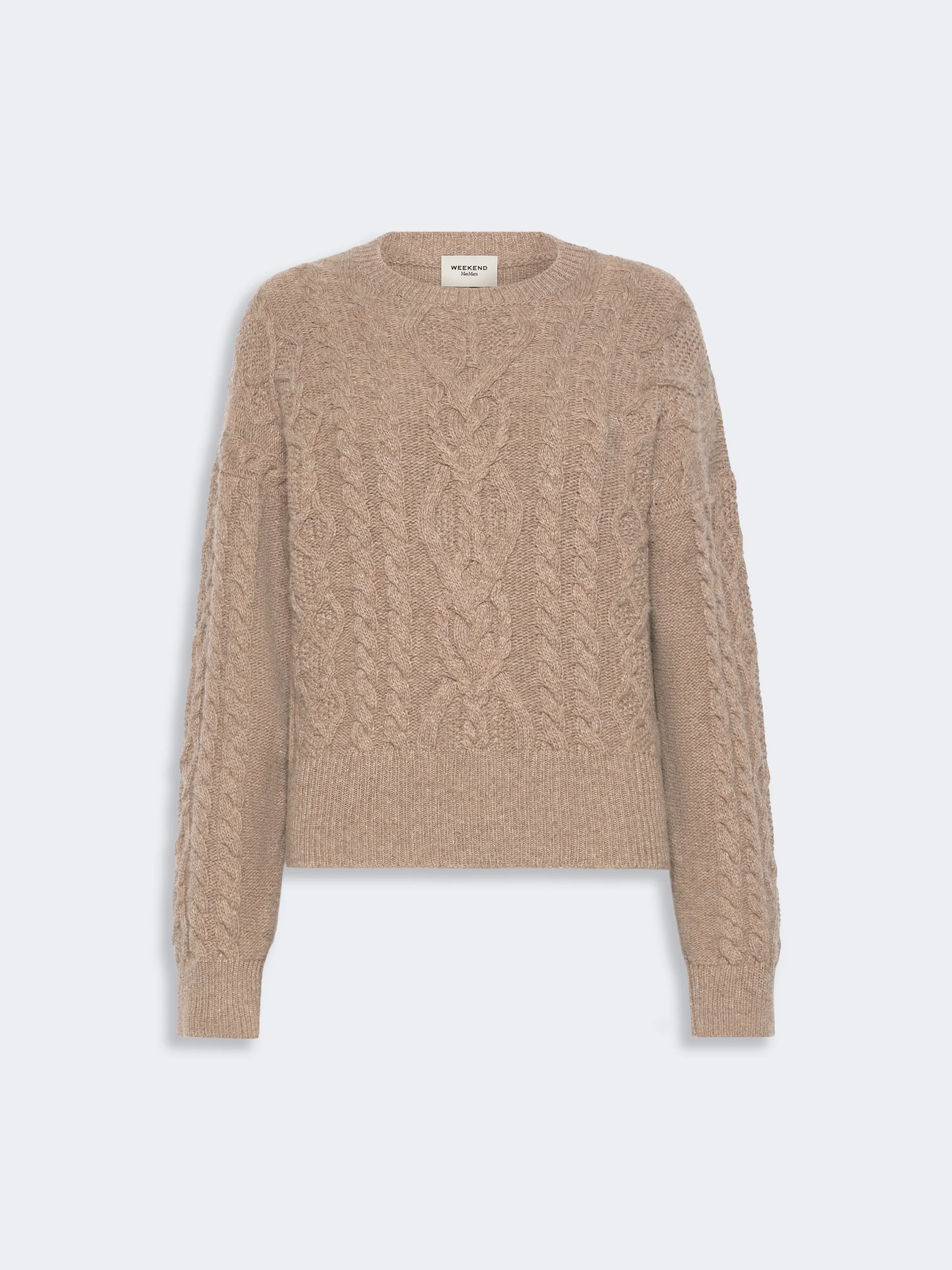 ALBEN Cable knit wool yarn jumper - HAZELNUT BROWN - 1