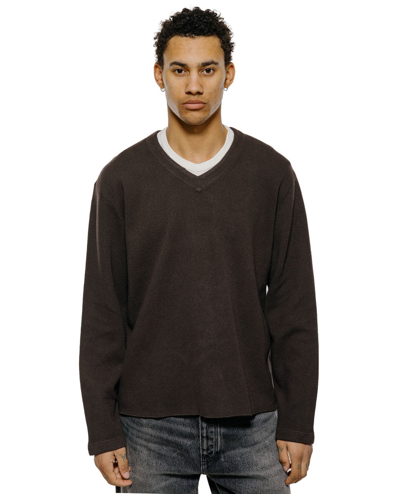 LADY WHITE CO. Cropped V-Neck Sweater Timber outlook