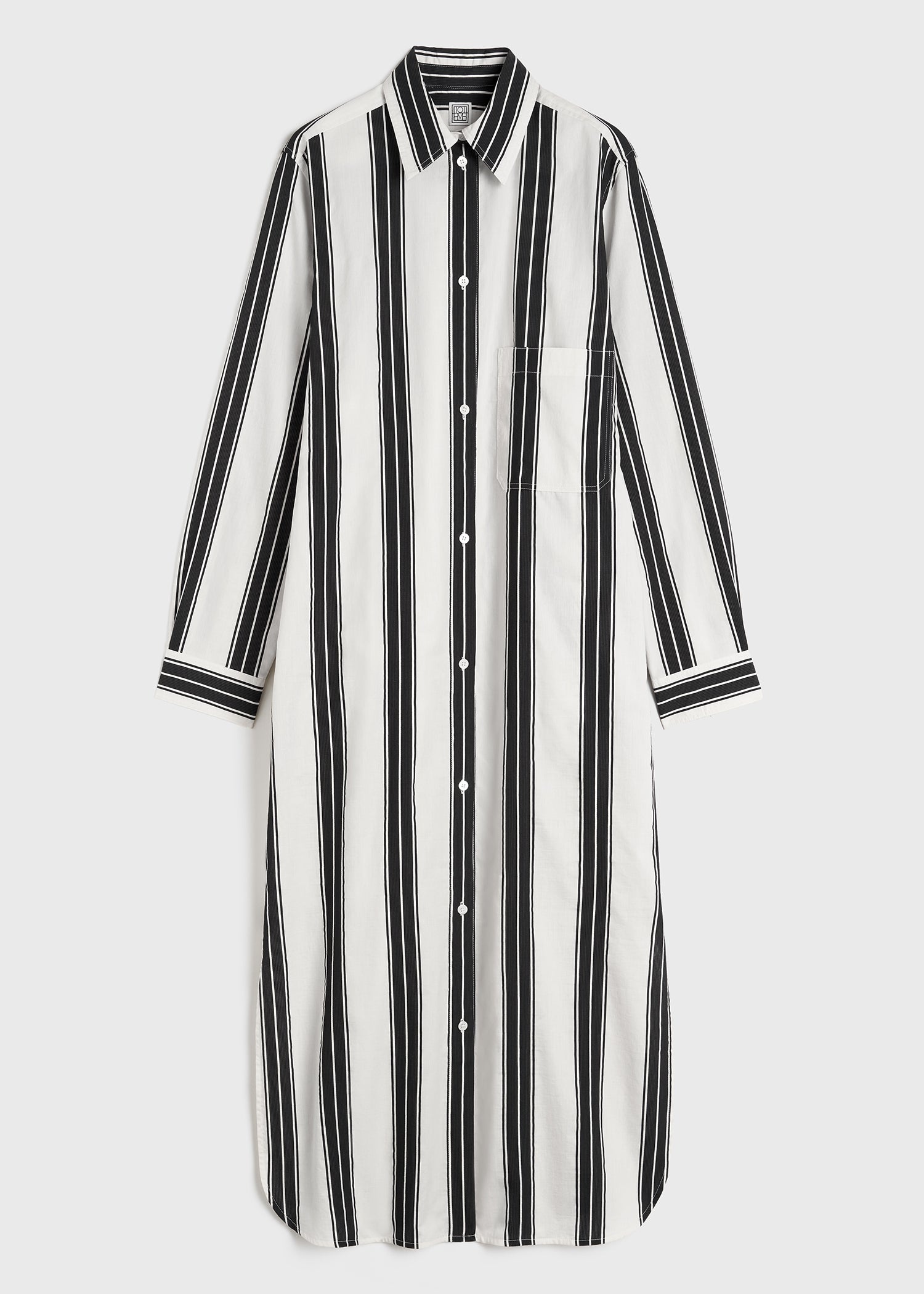 Jacquard-striped tunic dress black/white - 1