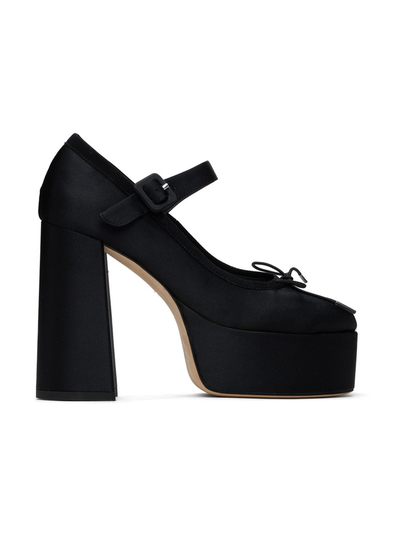 Black Heart Toe Platform Heels 1