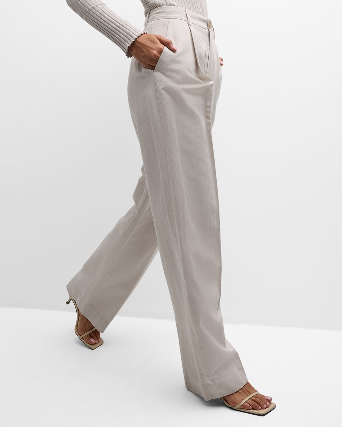 High-Waist Tailored Wide-Leg Pants - 7