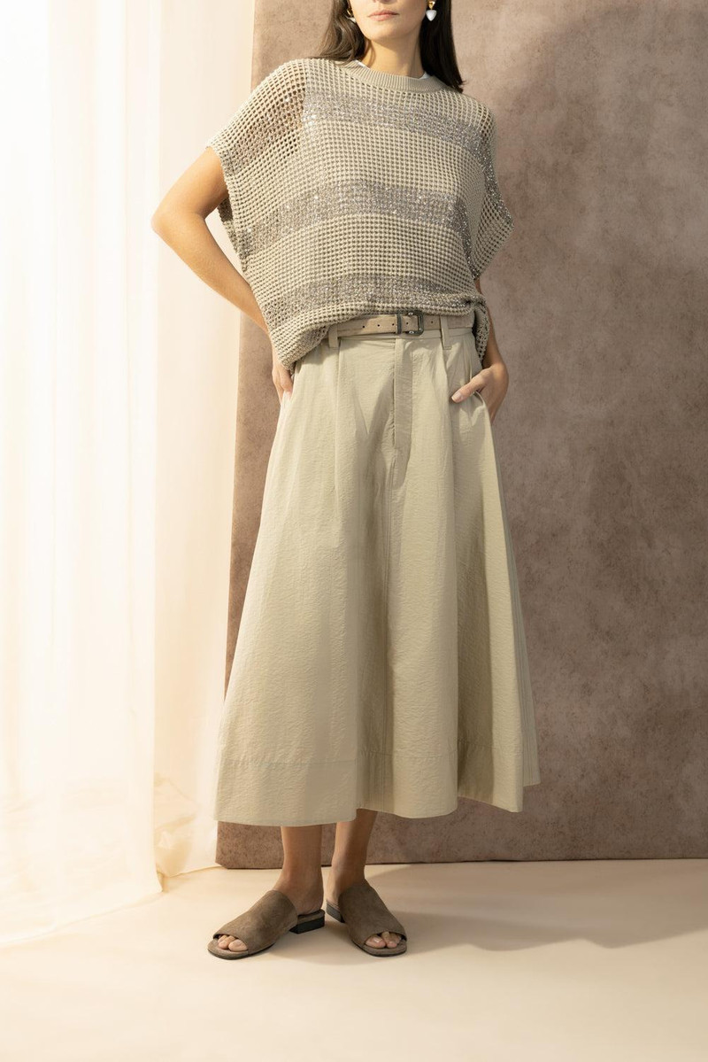 Brunello Cucinelli Water Reflection Kimono Crewneck - Dark Sand outlook