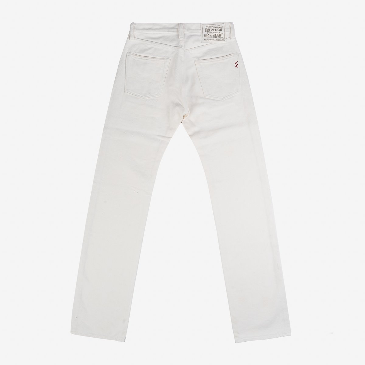 IH-634S-WH 21oz Selvedge Denim Straight Cut Jeans - White - 4