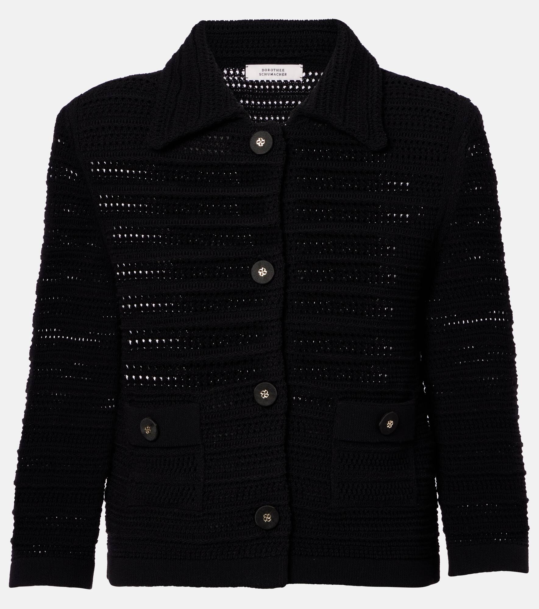 Precise Pointelle cotton-blend cardigan - 1