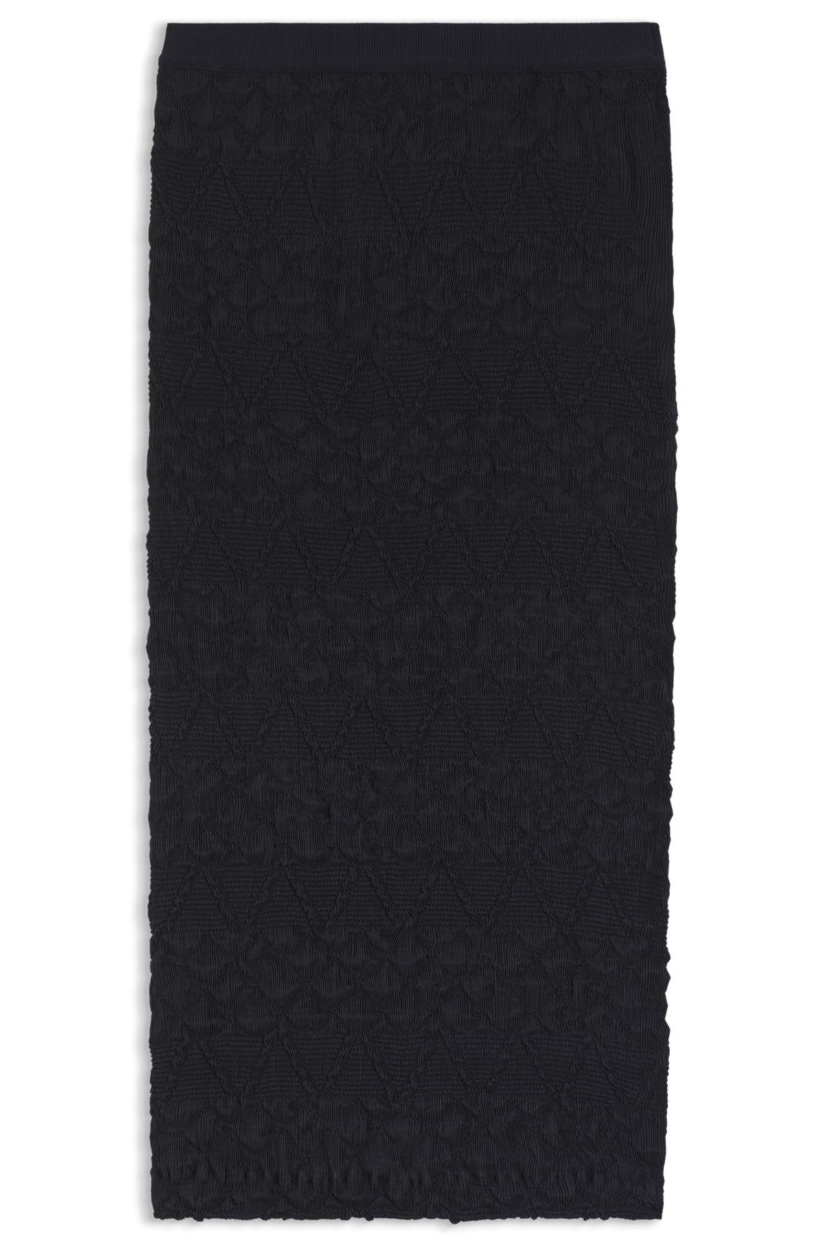 PENCIL SKIRT WITH GEOMETRIC PLISSÉ - 1