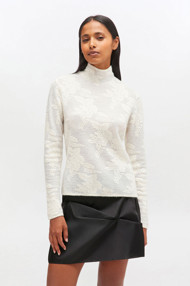 GANNI IVORY SHEER TURLENECK outlook