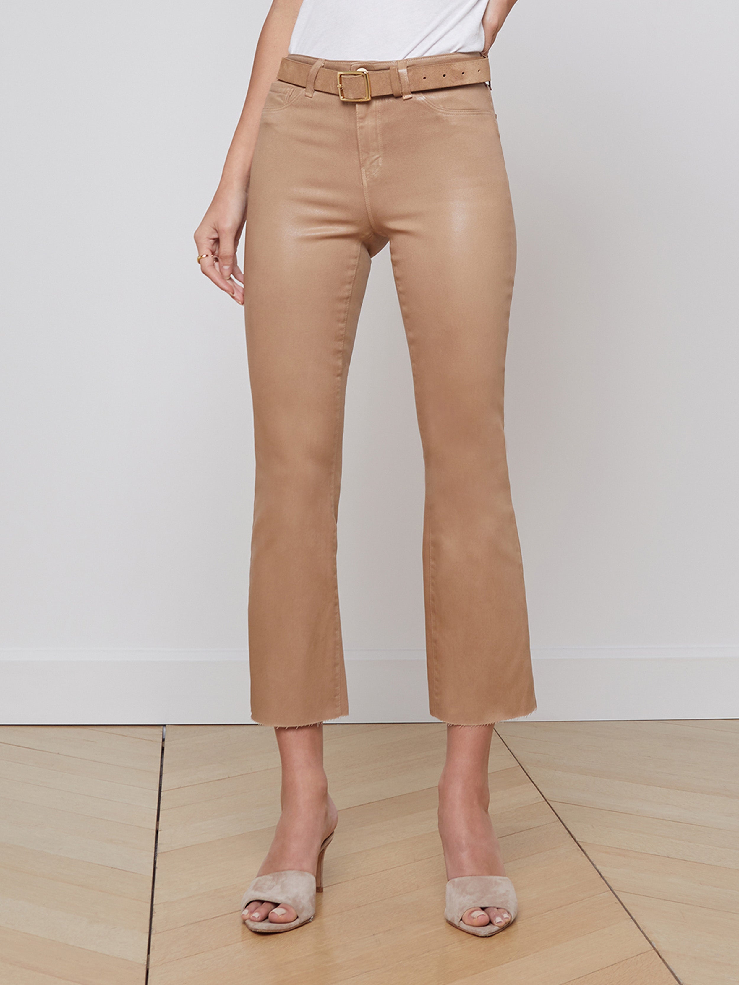 Kendra Coated Cropped Flare Jean - 3