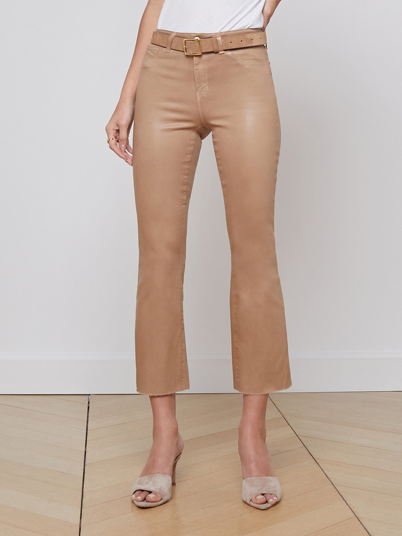 Kendra Coated Cropped Flare Jean 3