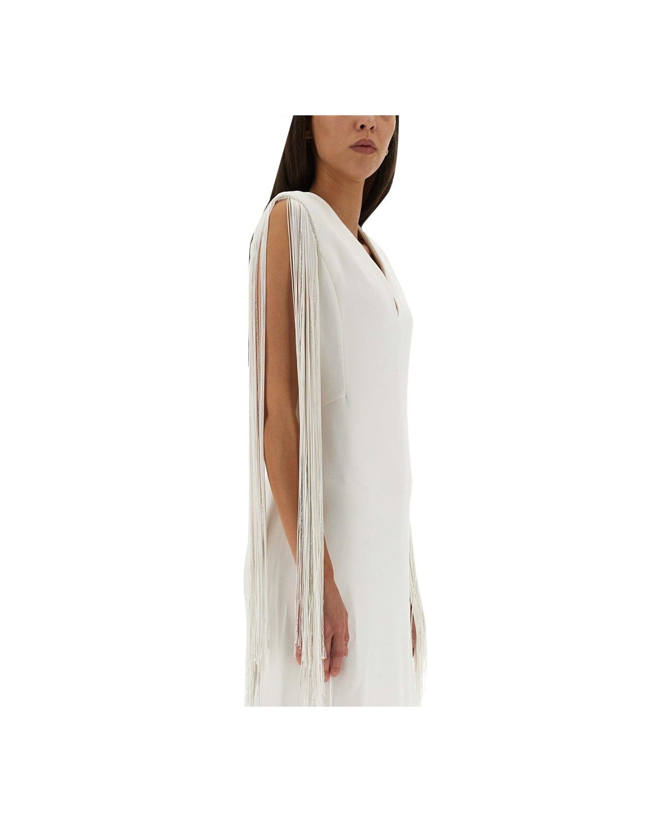 V-neck Fringed Dress - 4