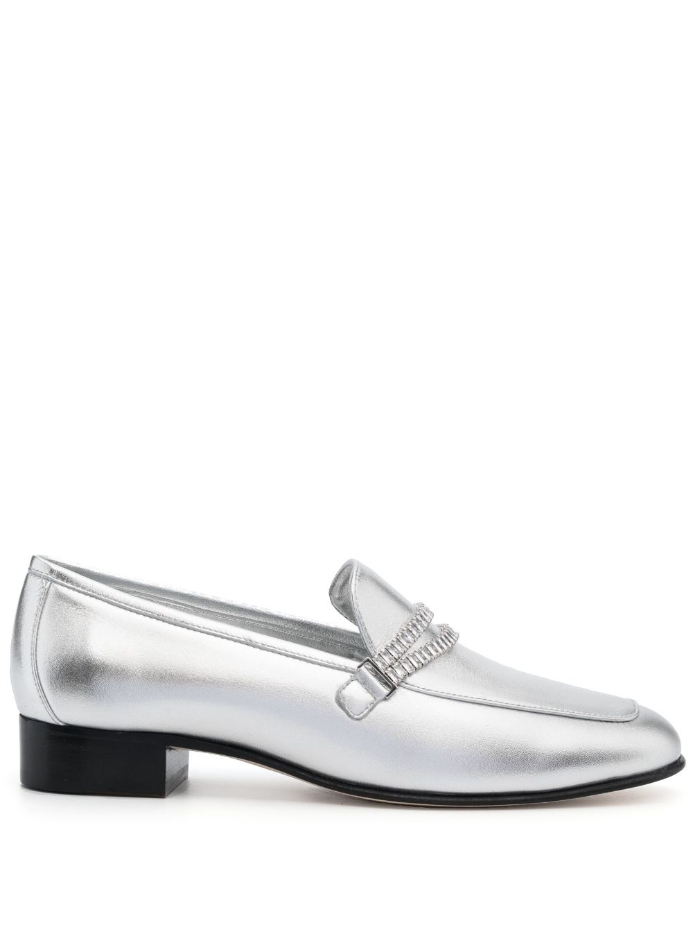 crystal embellished loafers - 1