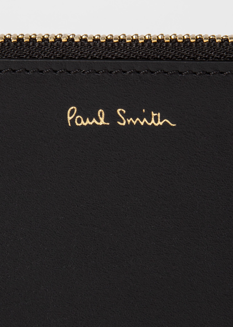 'Signature Stripe' Leather Zip Pouch 4