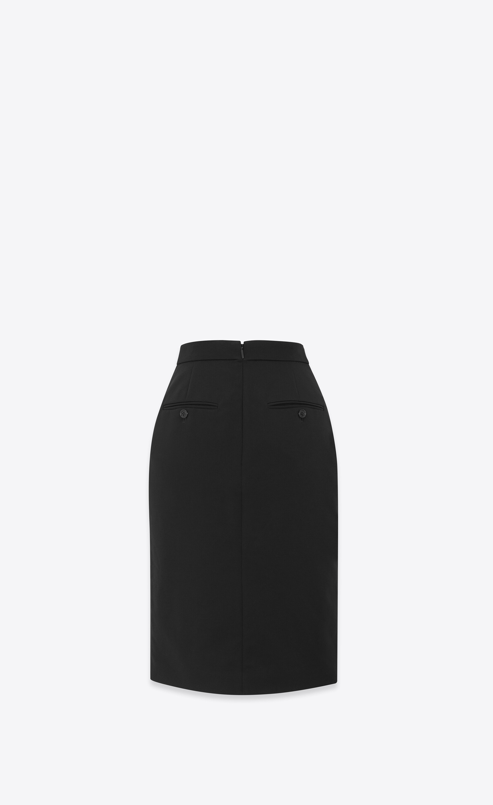 tuxedo pencil skirt in grain de poudre - 3