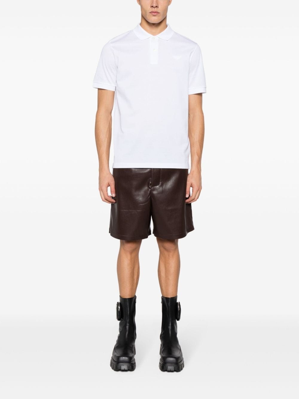 triangle-logo cotton polo shirt - 2