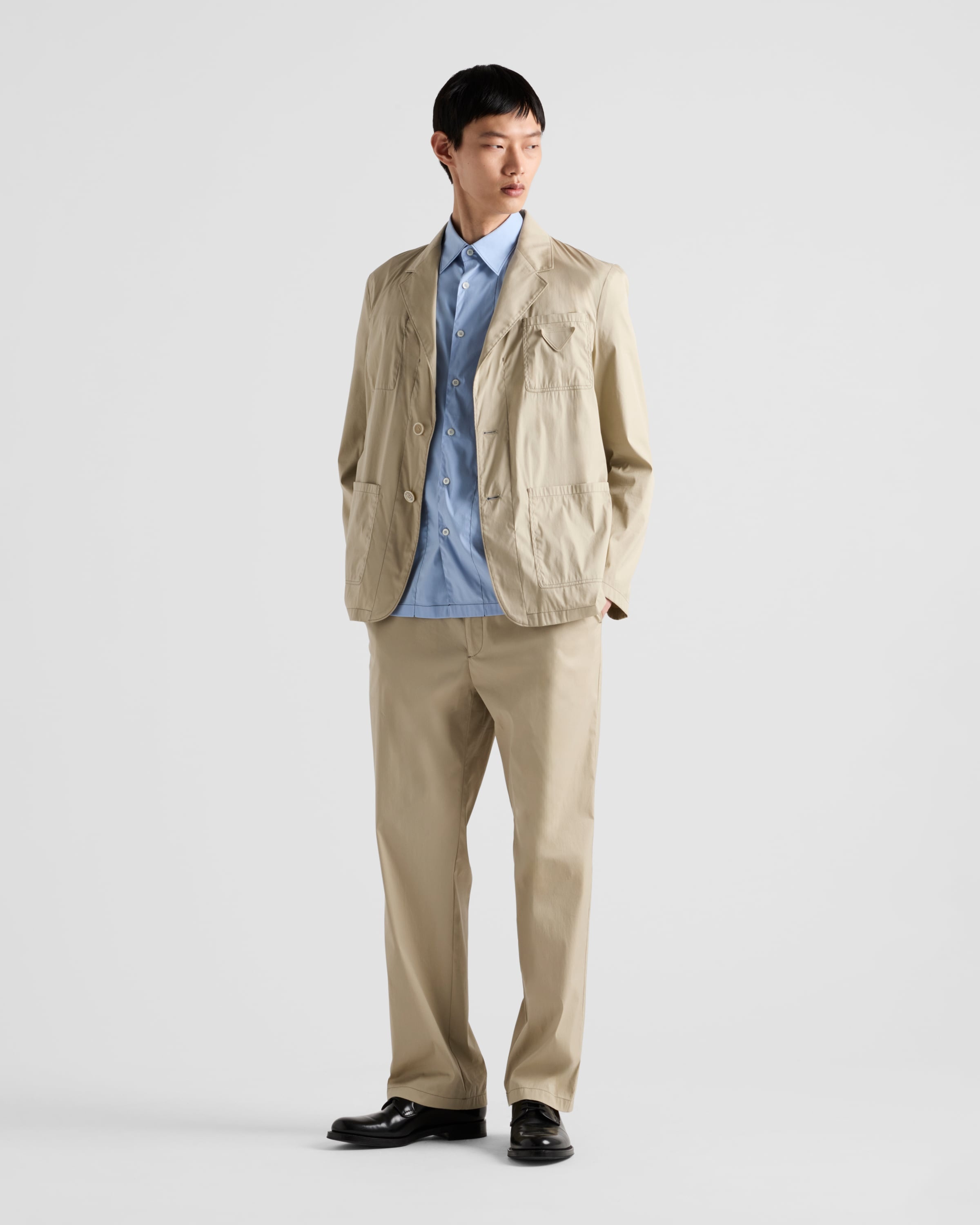 Single-breasted cotton blend jacket - 2