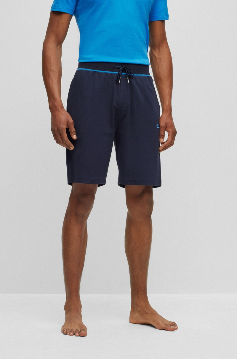 EMBROIDERED-LOGO LOUNGEWEAR SHORTS IN COTTON-BLEND PIQUÉ 2