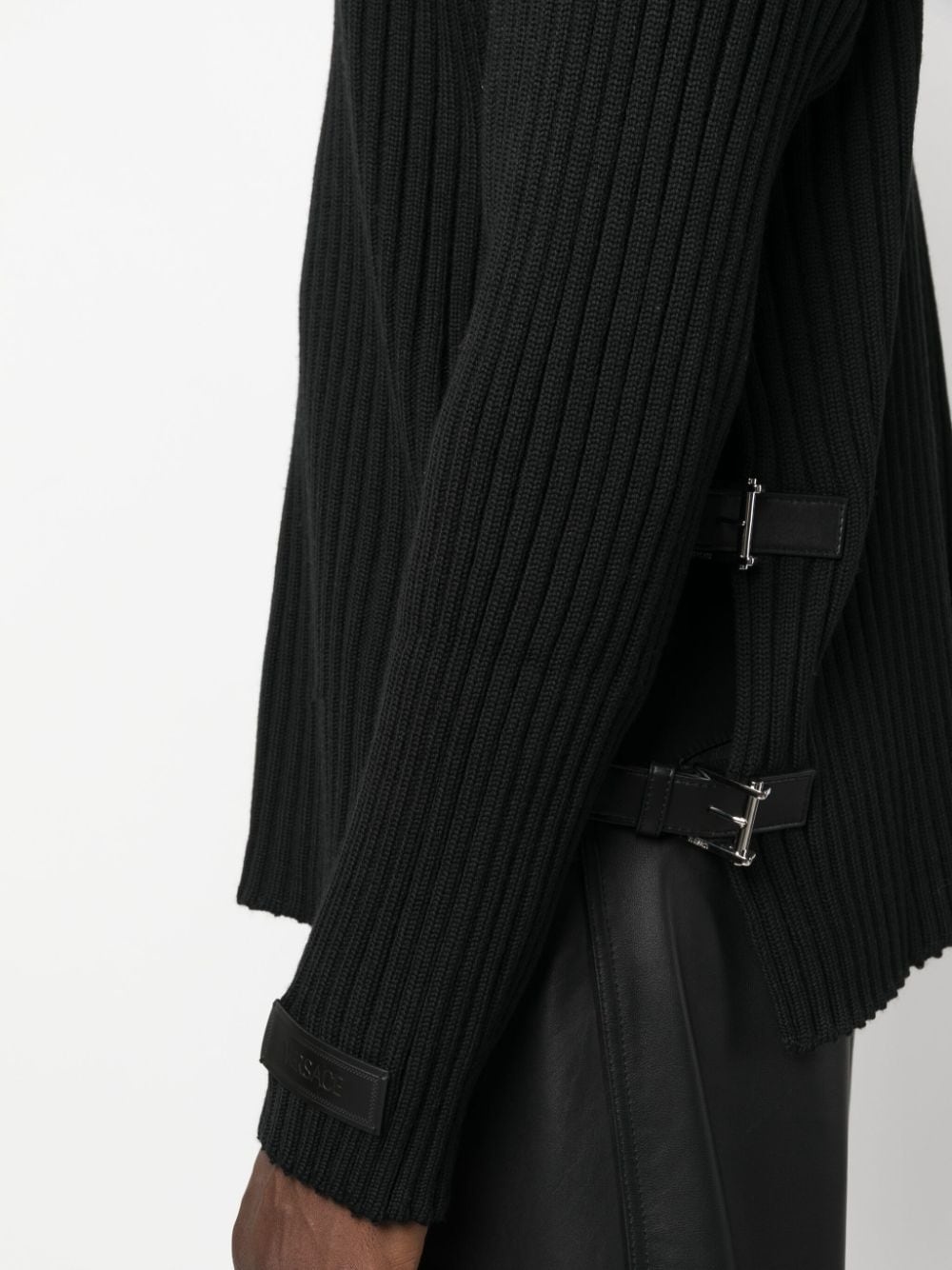 side-slit ribbed jumper - 5