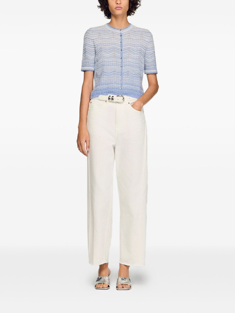 Sandro zigzag short-sleeve cardigan outlook