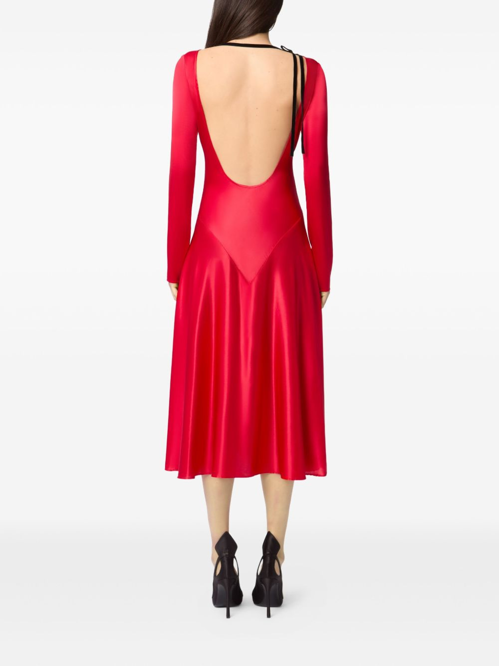 backless satin midi dress - 3