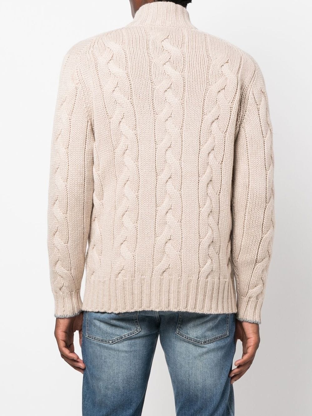 cable-knit cashmere zip-up jumper - 4