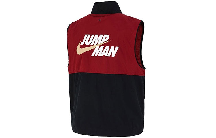 Air Jordan Casual Alphabet Printing Zipper Splicing vest Red DC7305-677 - 2