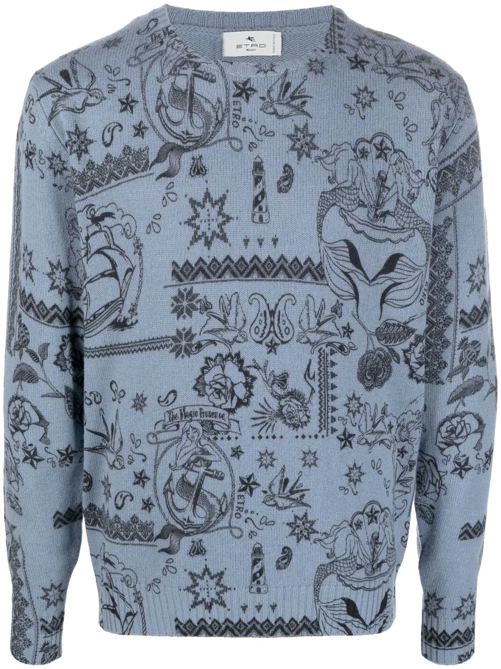 graphic-print wool jumper - 1