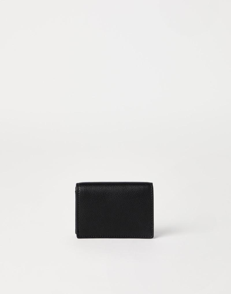Brunello Cucinelli Grained leather card case with flap outlook