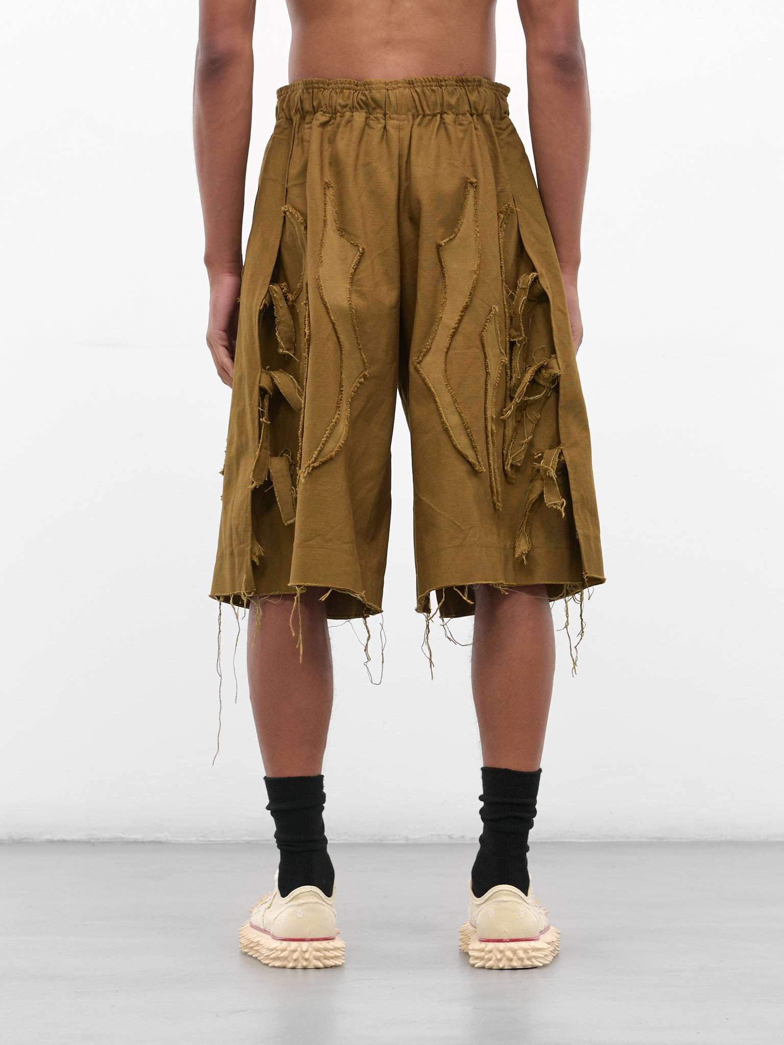 Khaki Battle Scar Graphic Shorts - 3