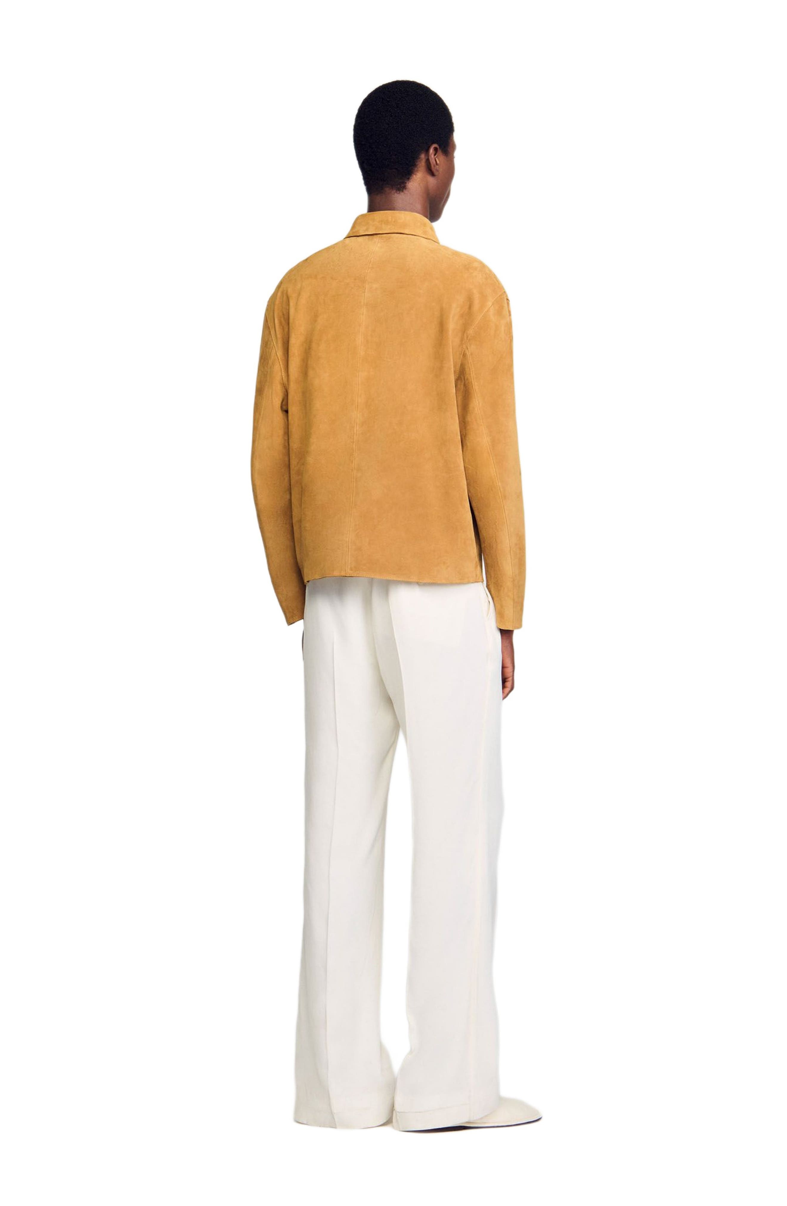 SANDRO Split leather jacket in Camel at Nordstrom - 2
