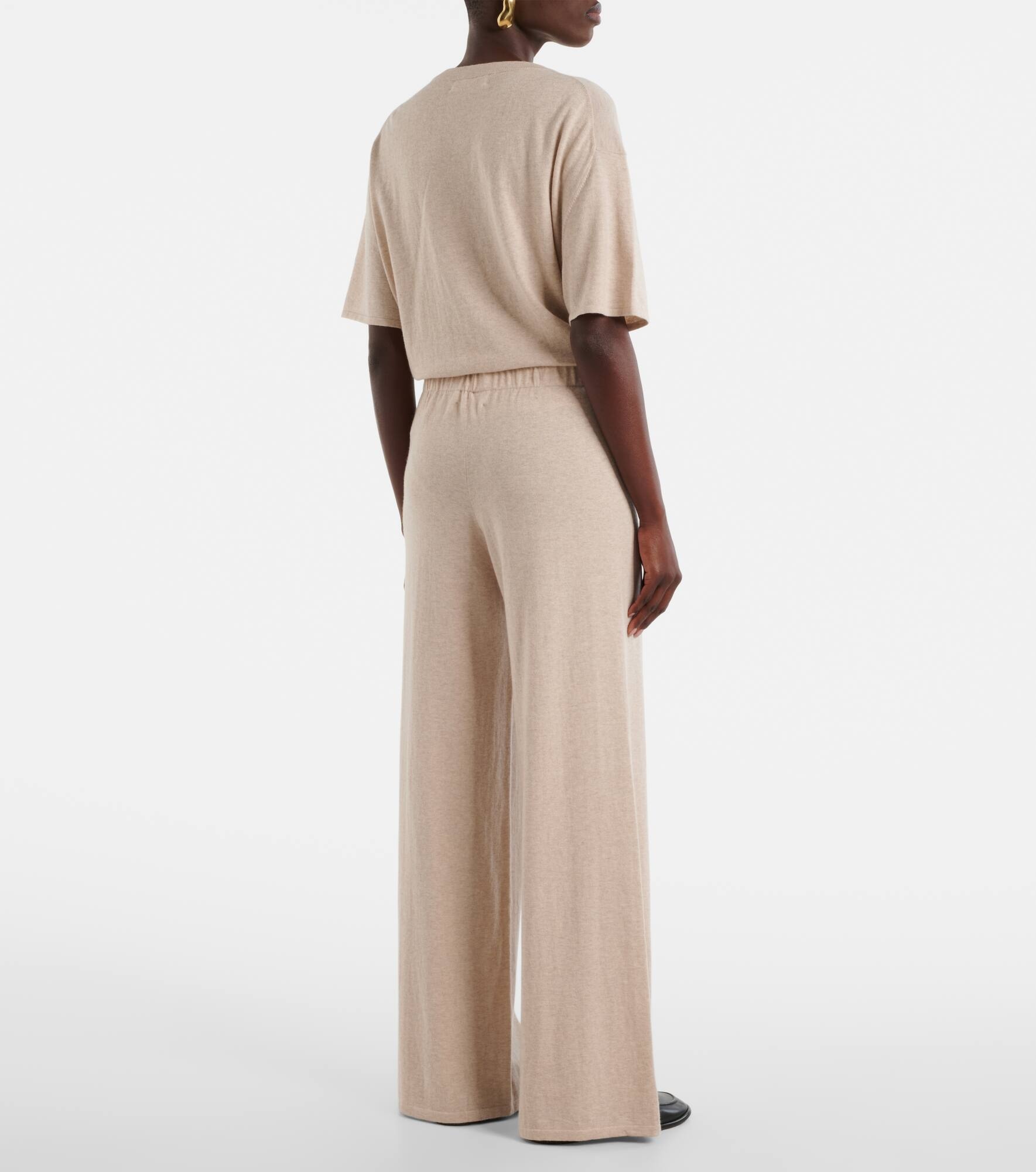 Aina cotton and cashmere wide-leg pants - 3
