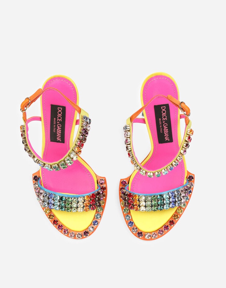 Satin sandals with fusible rhinestone detailing - 4