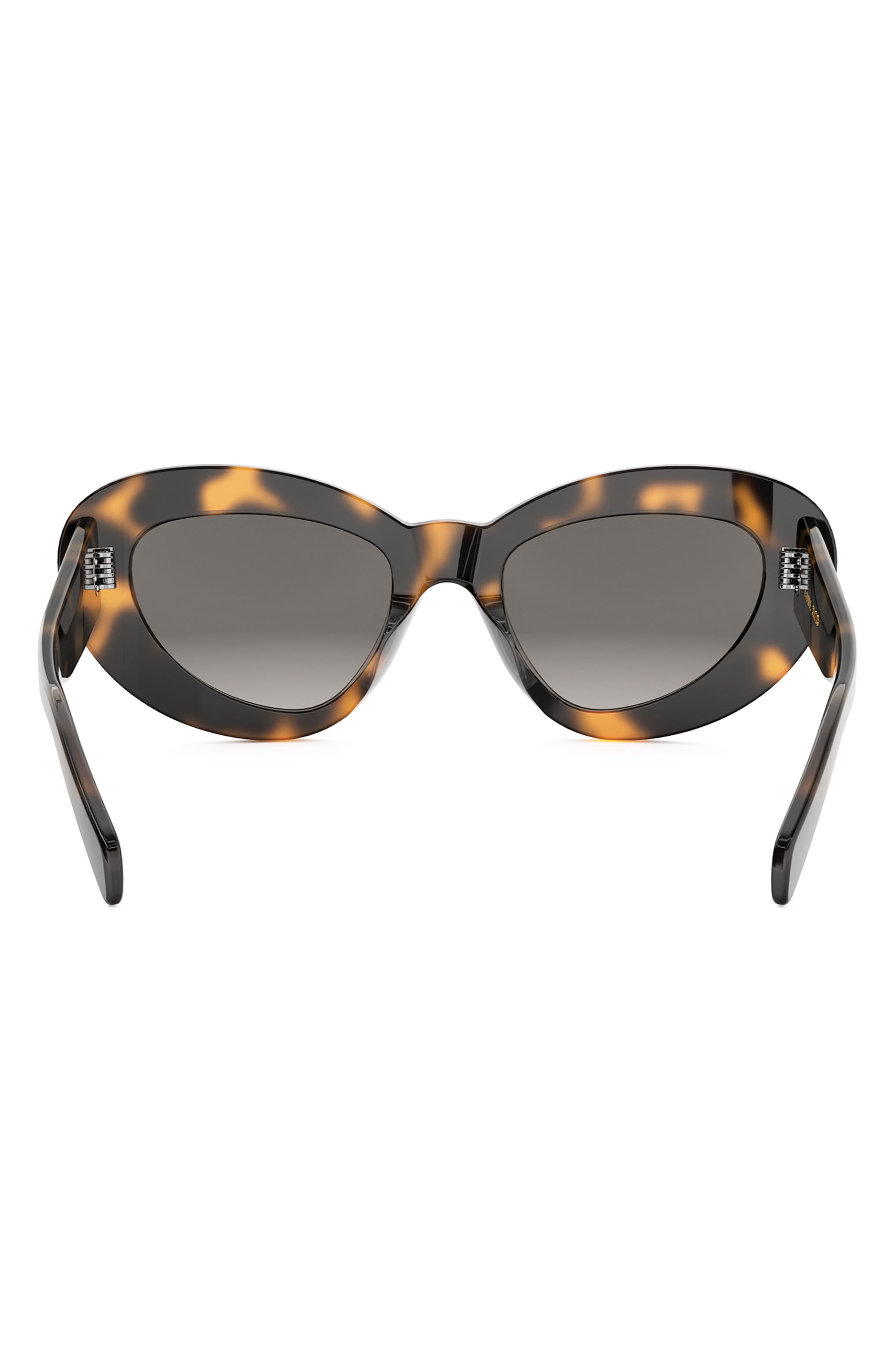 CELINE Bold 3 Dots 52mm Cat Eye Sunglasses in Dark Havana /Gradient Brown at Nordstrom - 5