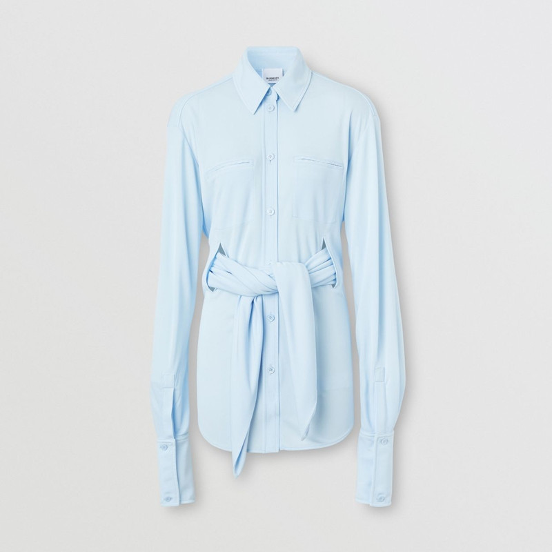 Sash Detail Jersey Oversized Shirt 1