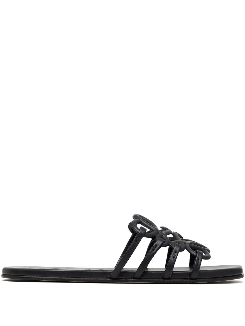 Petal Anagram leather slides - 1