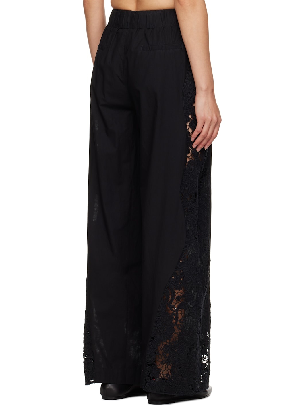 Black Sabine Embroidery Lounge Pants - 3