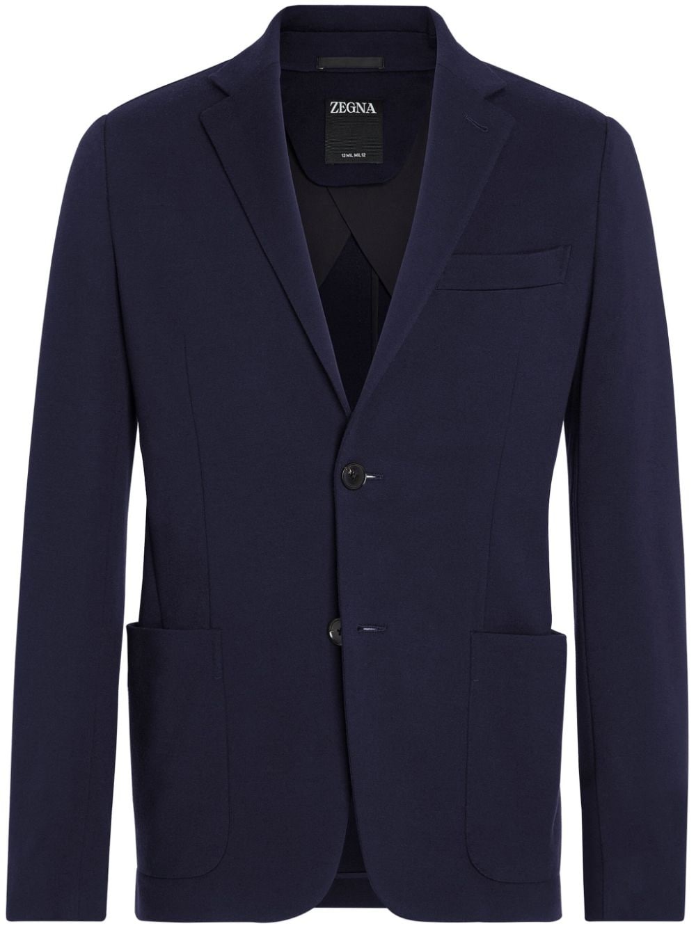 wool notched-lapels blazer - 1