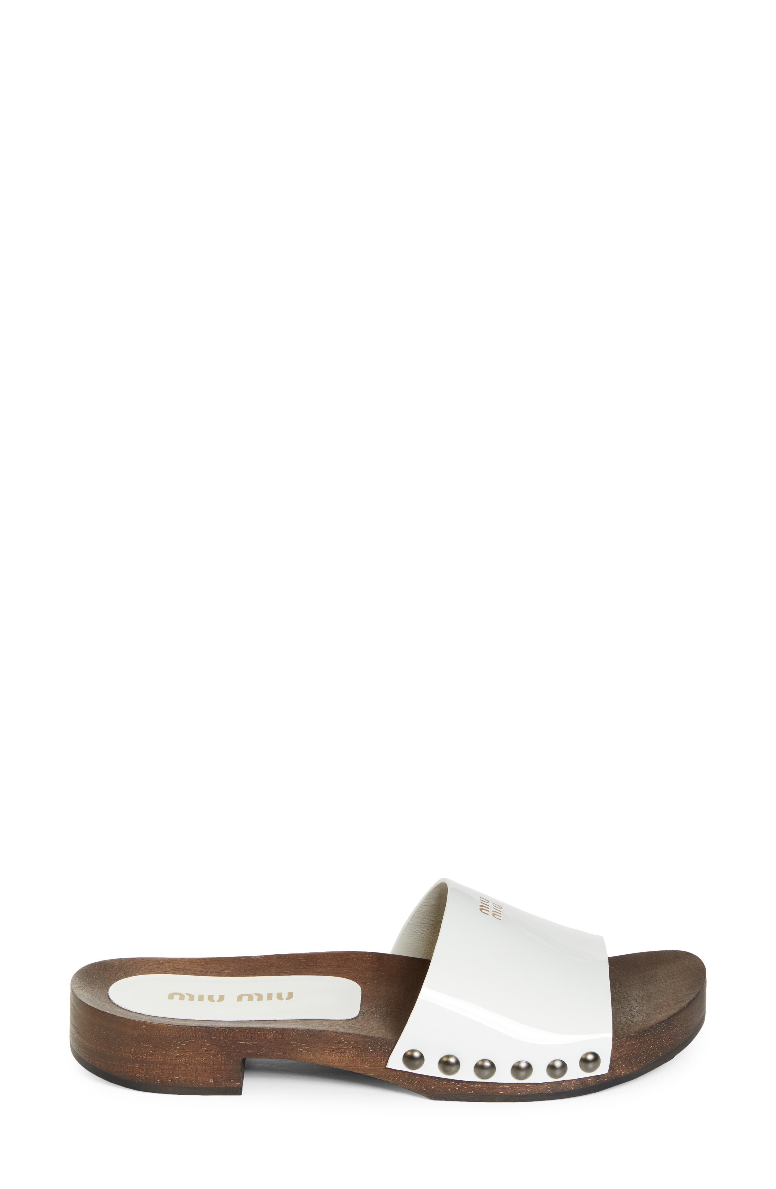 Miu Miu Clog Slide Sandal in Bianco at Nordstrom - 4