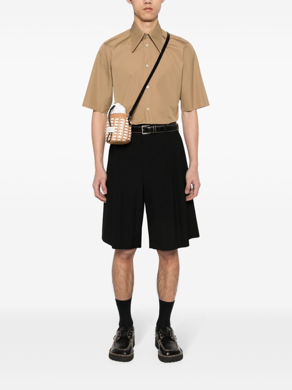 oversized-collar cotton shirt - 2