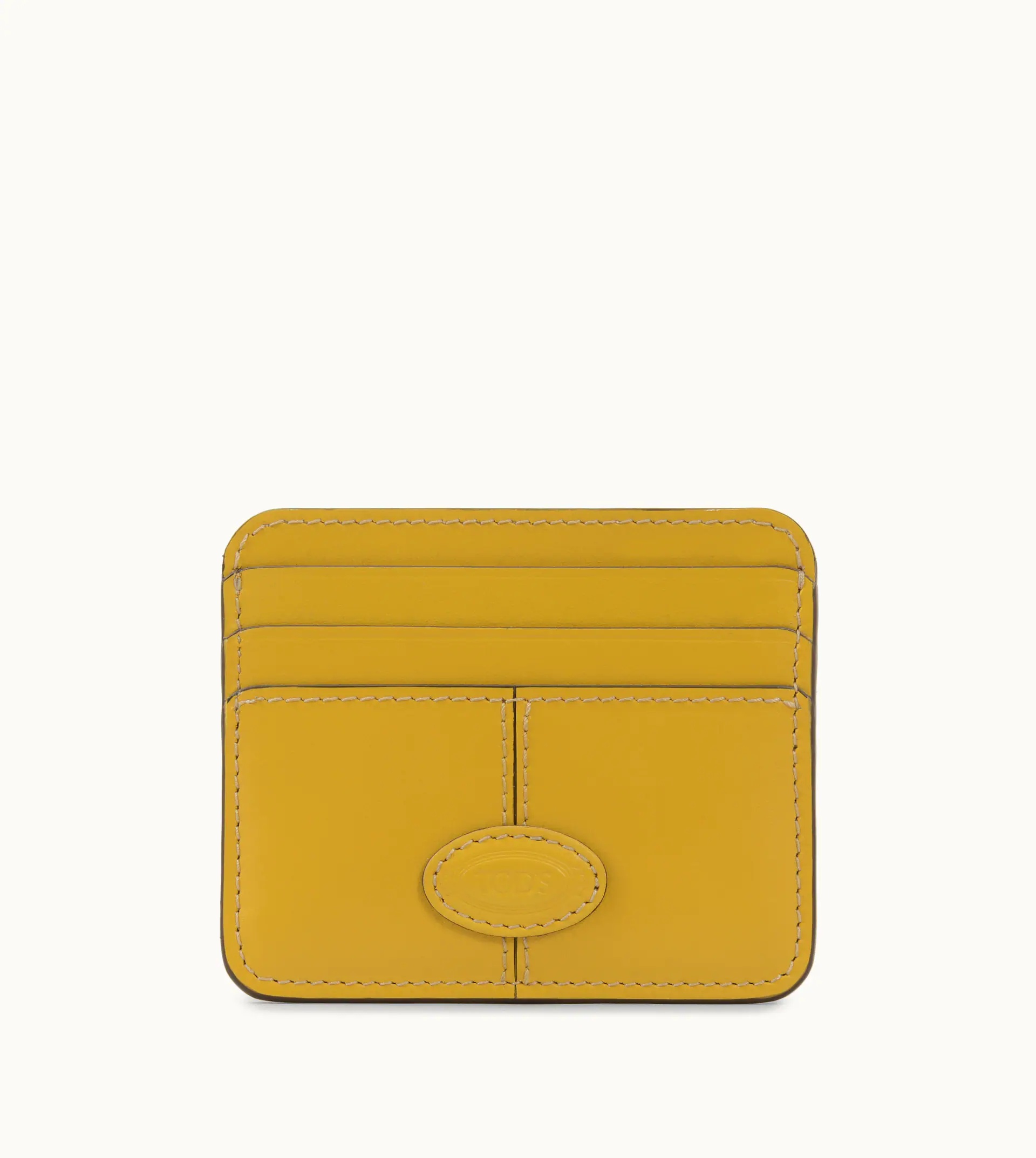 CREDIT CARD HOLDER IN LEATHER - YELLOW - 1